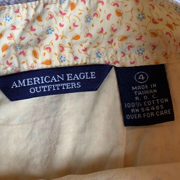 Vintage American Eagle Outfitters Ditzy printed Yellow Flower Print Skirt size 4 - Picture 9 of 9